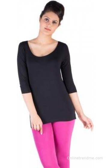 De Moza Casual 3/4 Sleeve Solid Women's Top